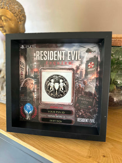 Resident Evil Requiem – Cadre Trophée PS5 Personnalisé (25x25 cm)