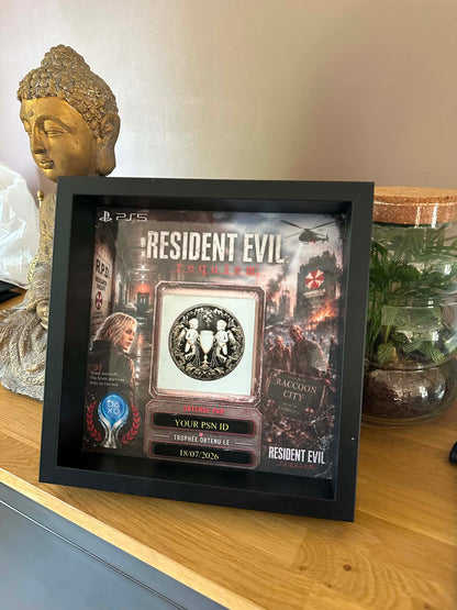 Resident Evil Requiem – Cadre Trophée PS5 Personnalisé (25x25 cm)