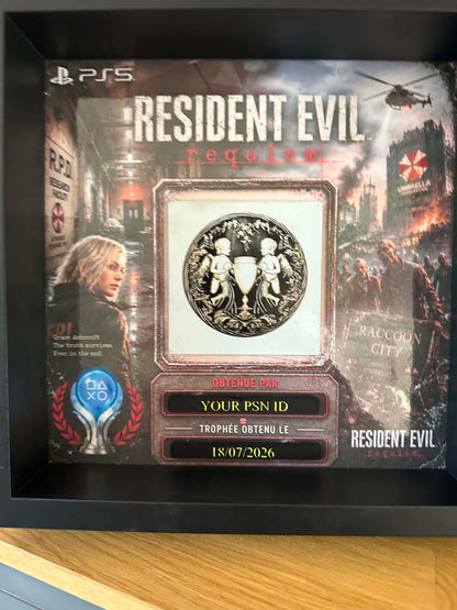 Resident Evil Requiem – Cadre Trophée PS5 Personnalisé (25x25 cm)
