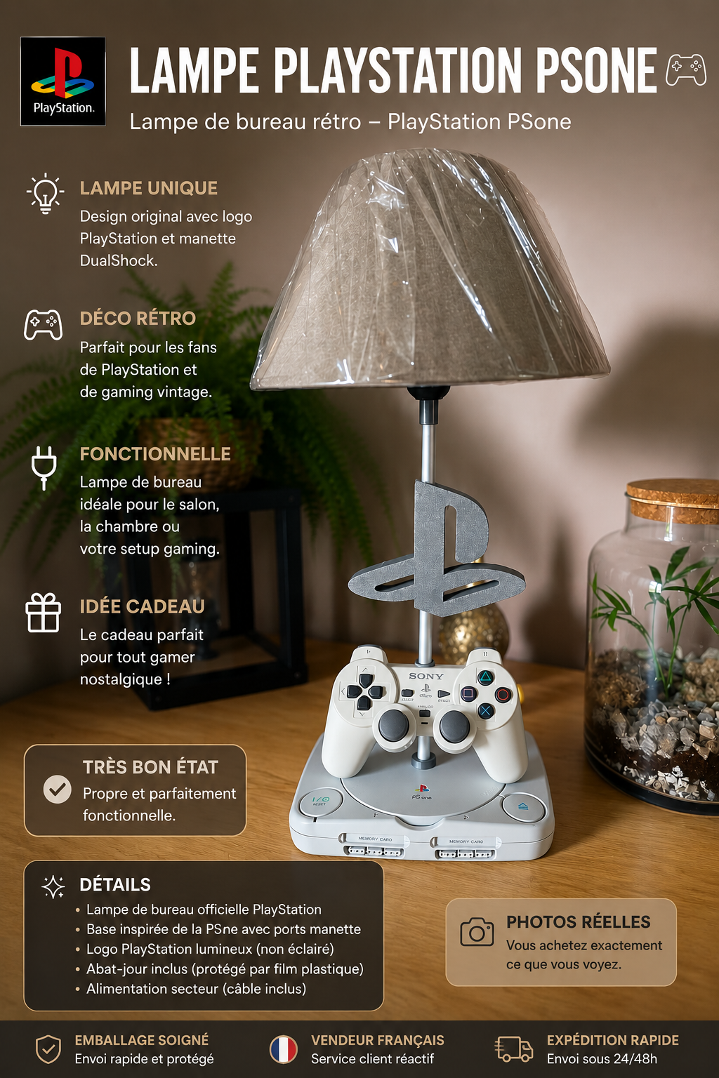 Lampe Playstation one Manette Dualshock