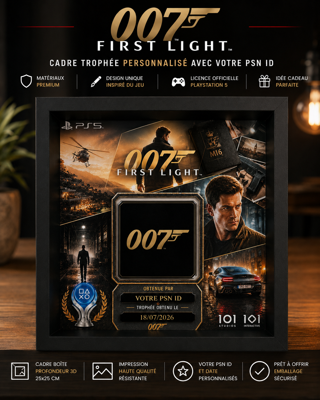 Cadre Trophée Platine PS5 – 007 First light