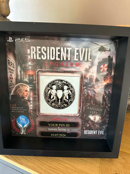 Resident Evil Requiem – Cadre Trophée PS5 Personnalisé (25x25 cm)