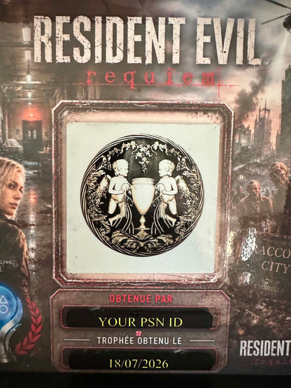 Resident Evil Requiem – Cadre Trophée PS5 Personnalisé (25x25 cm)